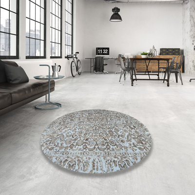 Tapis floral bleu / gris Floral