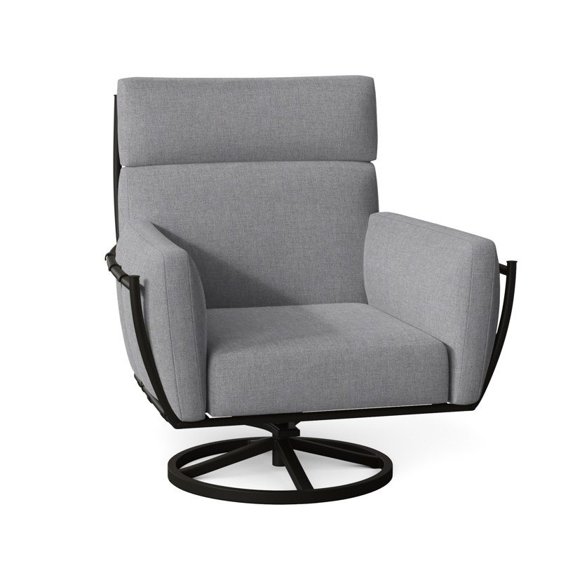 Chaise berçante pivotante en aluminium Majorca, Pas de soudure, Verona brume