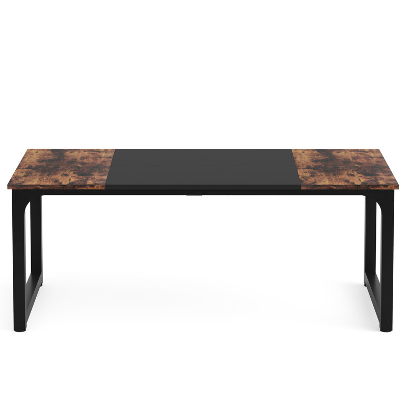 Dorether 180Cm Rectangle Computer Desk, Brown/Black