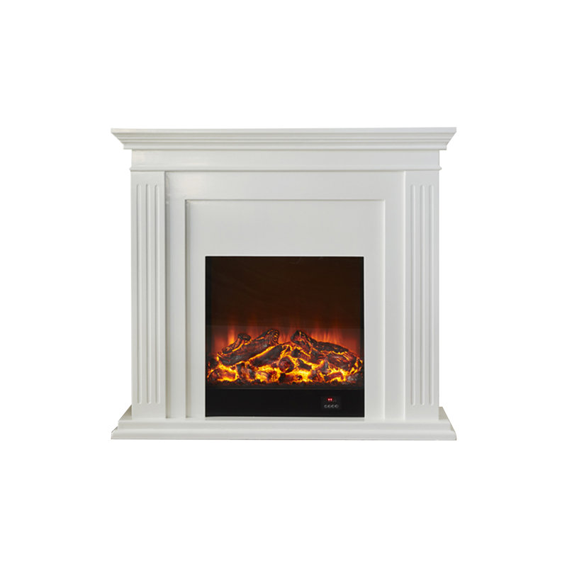 White Manufactured Wood Electric Fireplace, White