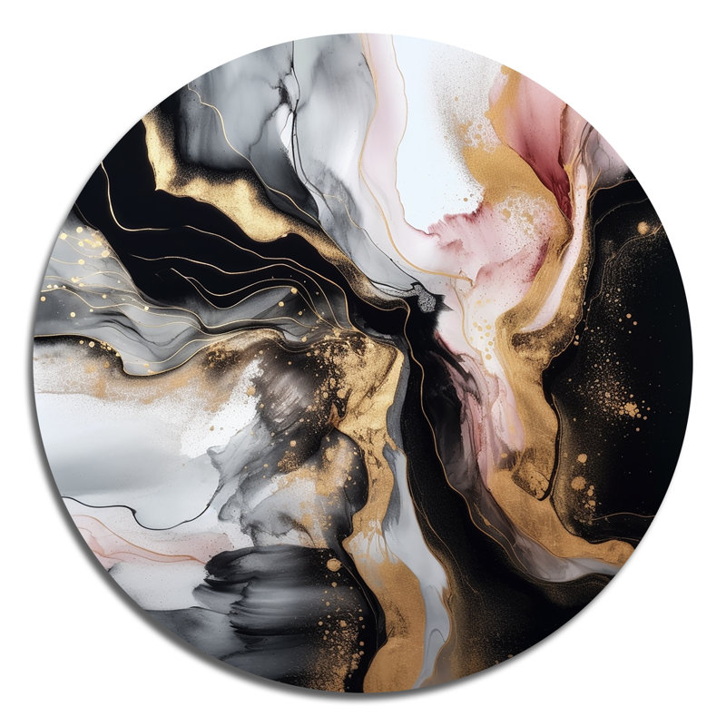Abstract Wall Decor on Metal, 16" H x 16" W x 1" D