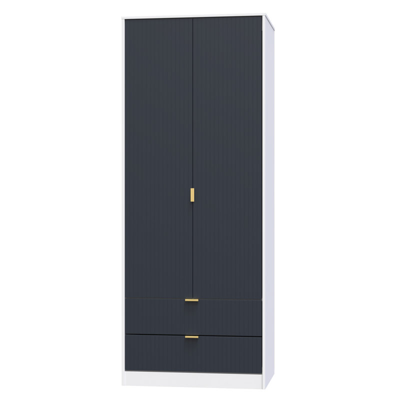 Sture Manufactured Wood Wardrobe, Indigo Matt/White