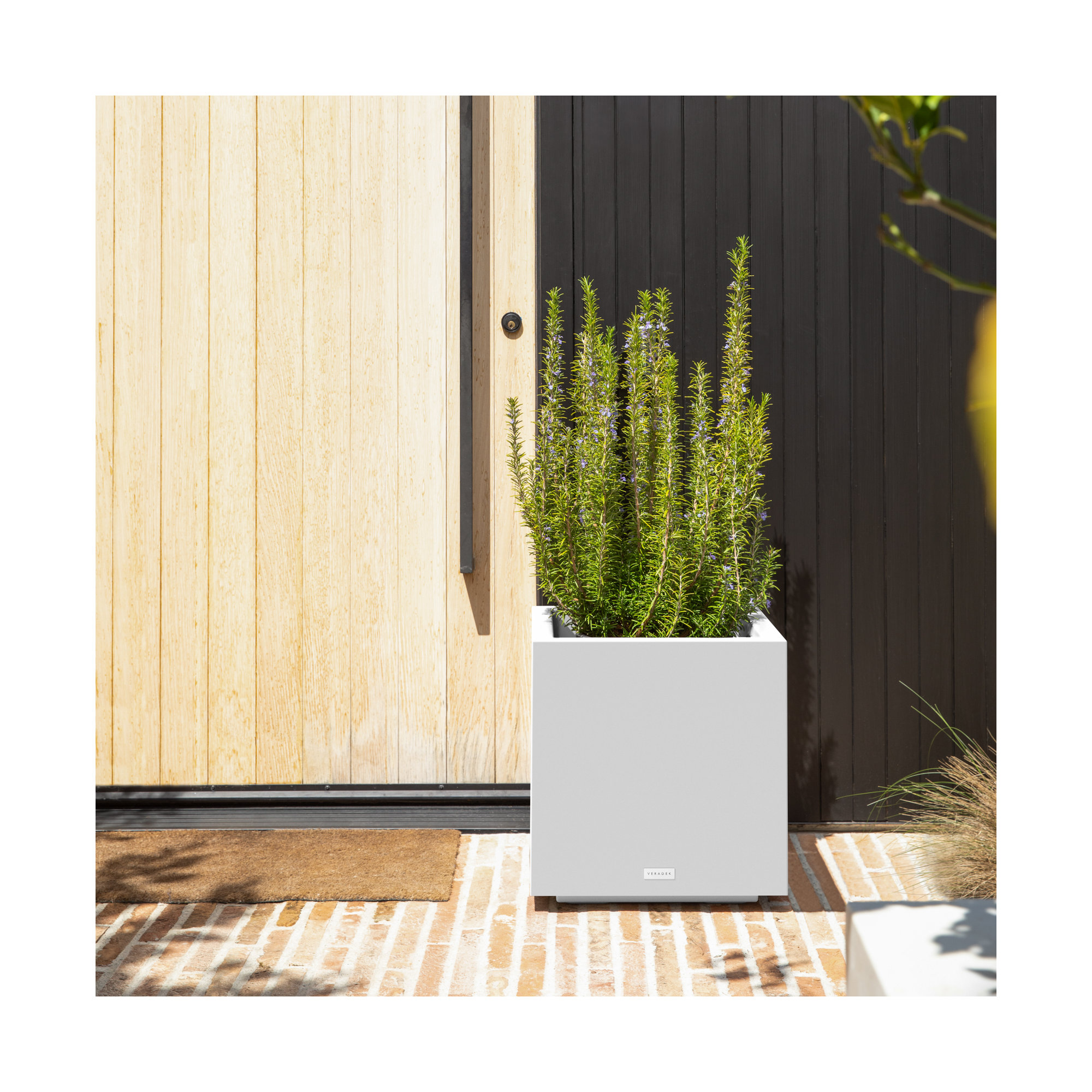 Block Series Cube Planter, 18.25" H x 17" W x 17" D, White