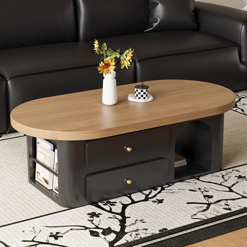 Minimalist solid wood coffee table, 15.74" H x 51.18" W x 23.62" D