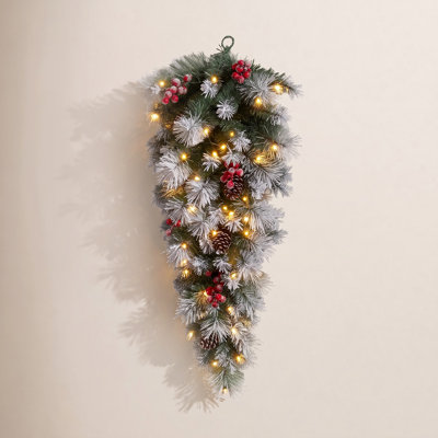 Heyder 18" Frosted Pre-Lit Christmas Swag