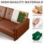Causeuse en cuir l 86,6 po avec coussins pour le soutien lombaire, canapé-lit capitonné surdimensionné de style moderne Mid-Century capitonné à 3 places avec accoudoirs carrés, canapé modulaire brun pour le salon
