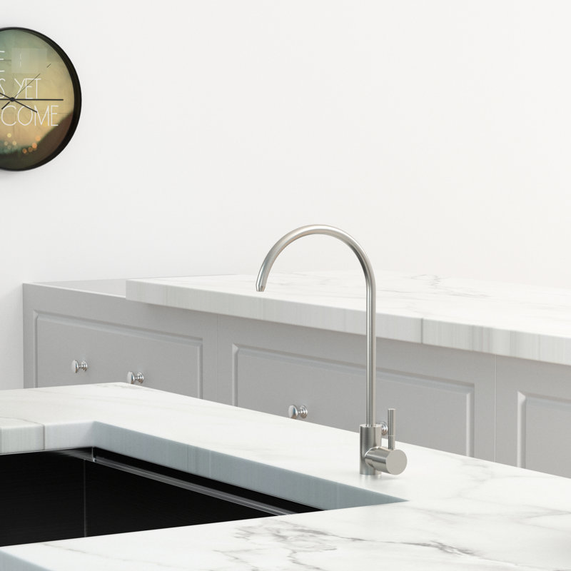 Robinet de lavabo en nickel brossé - Acier inoxydable, rouille et corrosion, installation à connexion rapide, aucune fuite, débit de 1,75 gallon par minute, cuisine montée sur le pont avec acier rétractable 304, conception moderne, rouille,
