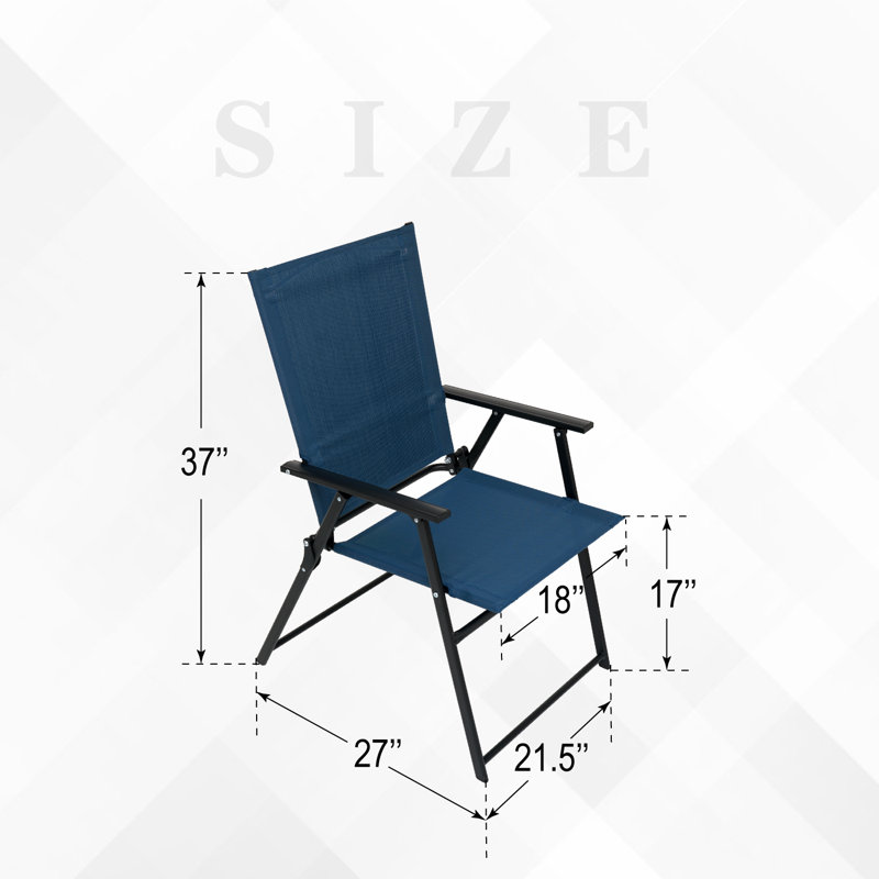 Ensemble de 2 chaises pliantes Kimyatta, Bleu marine
