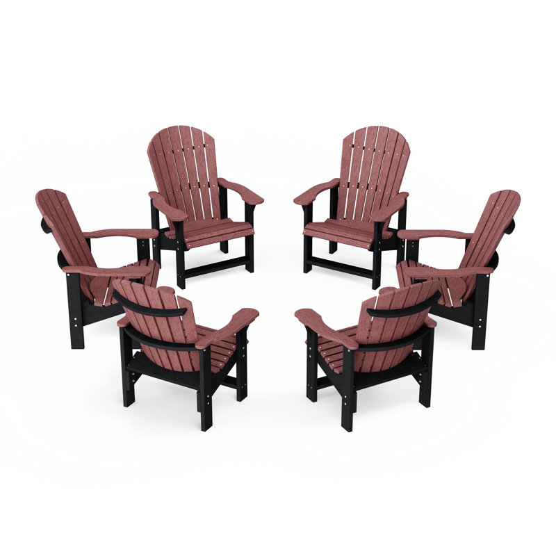 Ensemble de 6 chaises héritage Heritage Adirondack, Cerisier / noir