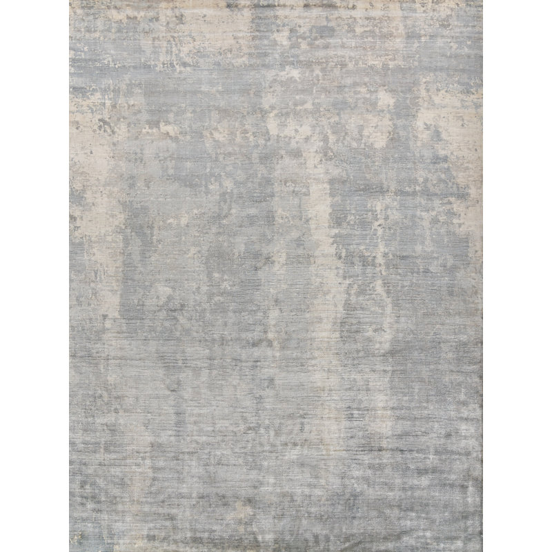 Koda Handmade Synthetic Silver/Blue/Brown Area Rug, Rectangle 8' x 10'