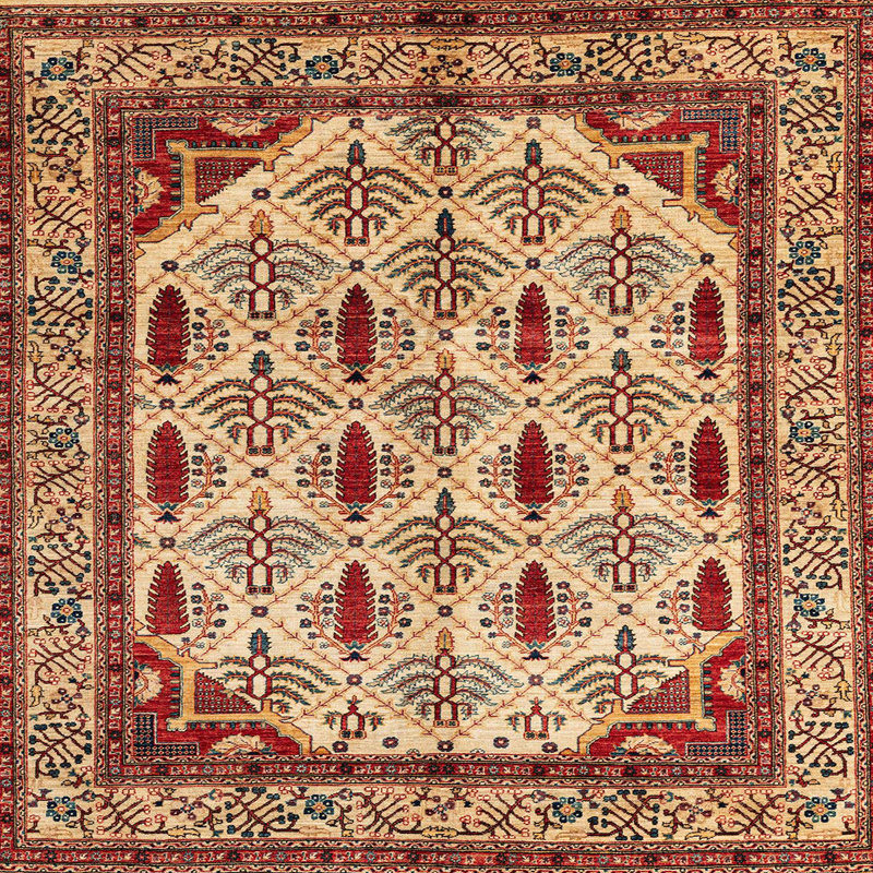 Tapis abstrait moderne 4160, Carré 4 pi
