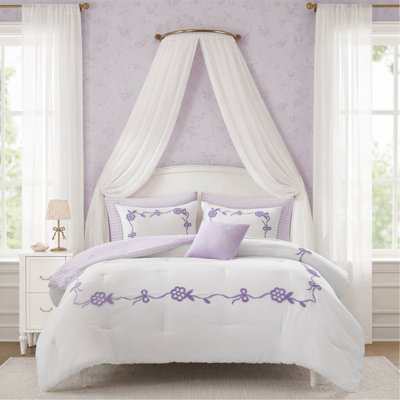 Ensemble de couette 6 pièces pour lit double/queen, violet