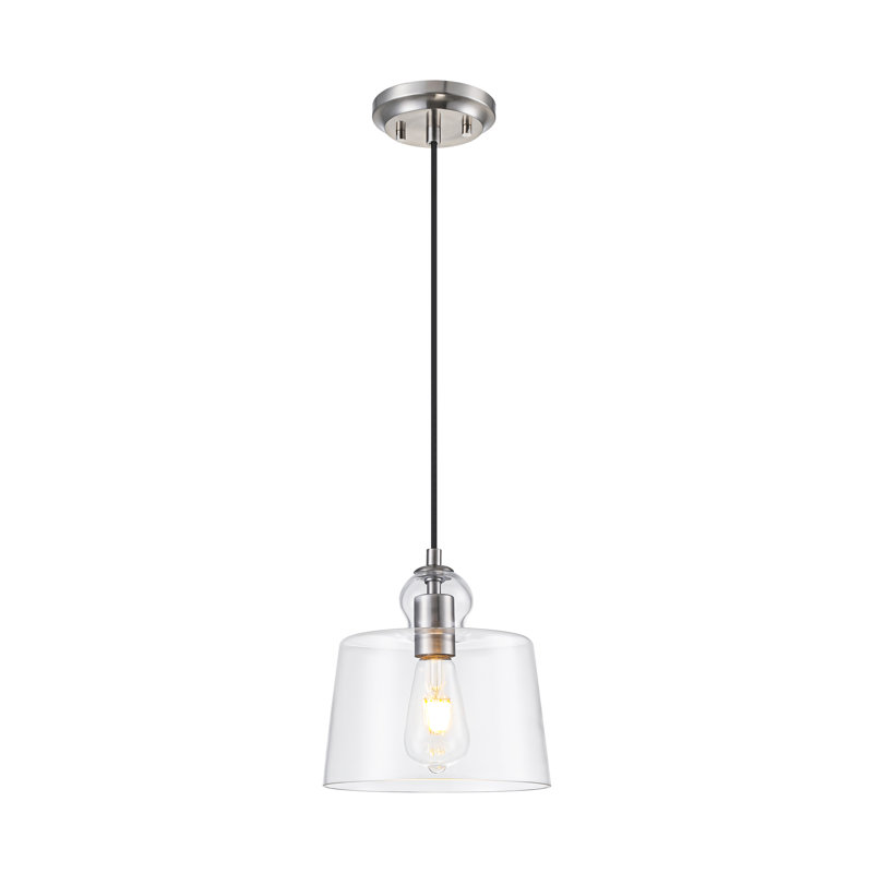 1 - Light Chrome Glass Pendant Light for Dining Room, Chrome