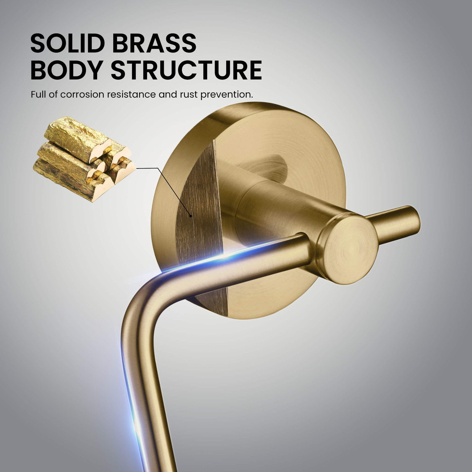 Circular Toilet Paper Holder, Brushed Brass