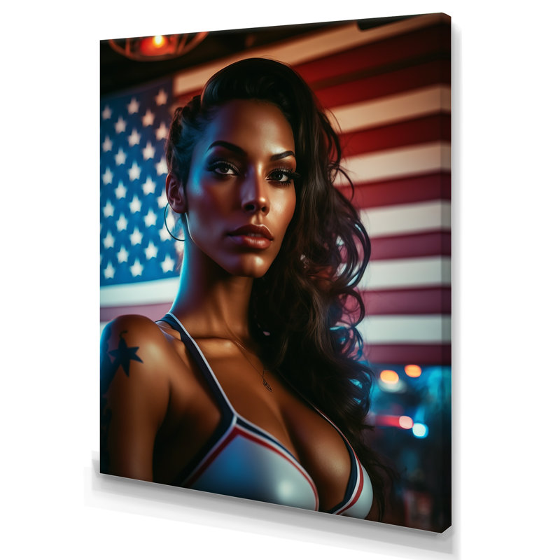 Kiyann American Beauty II sur toile, H 40 po x l 30 po x P 1,5 po, Toile tendue