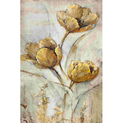 Coquelicots dorés sur taupe I