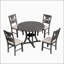 Table de salle à manger 5 pièces et 4 chaises en tissu avec tablette de rangement-767294744-767294746-767294747