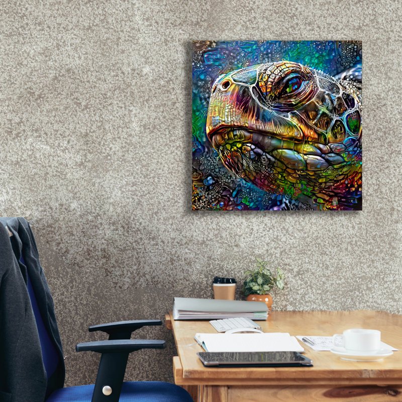 Epic Graffiti 'Loggerhead Sea Turtle'  by Pedro Gavidia Canvas Wall Art, 26" x 26", 26" H x 26" W
