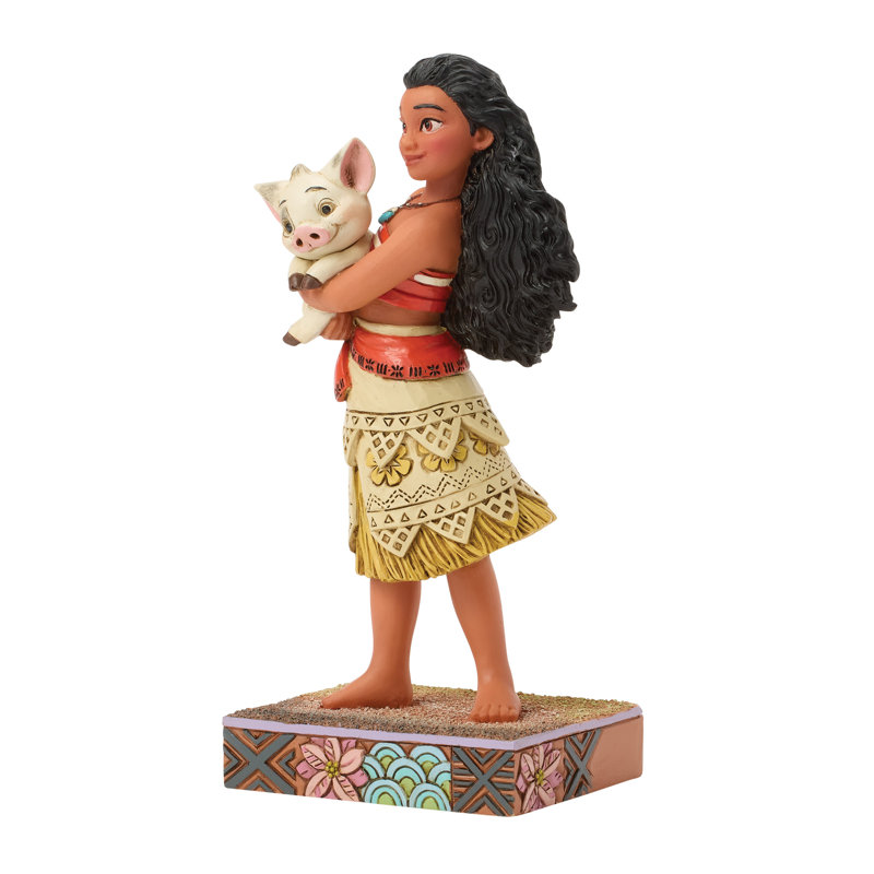 Disney Traditions par Jim Shore Moana tenant une figurine de Pua le cochon 6,14 pouces