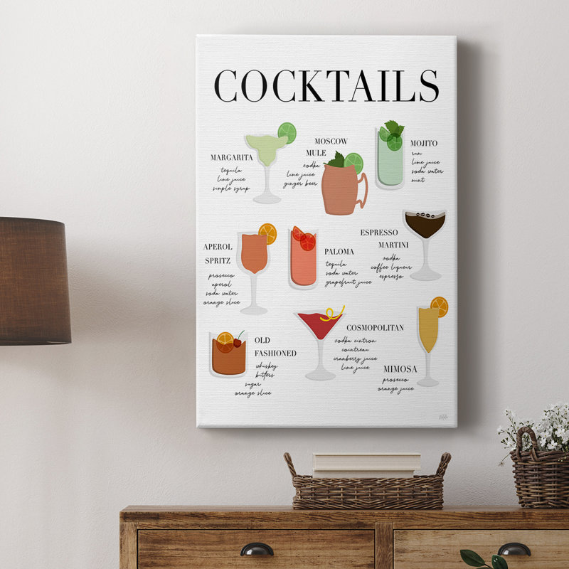Tableau de cocktail - galerie Cavas sur mesure, H 60 po x l 40 po