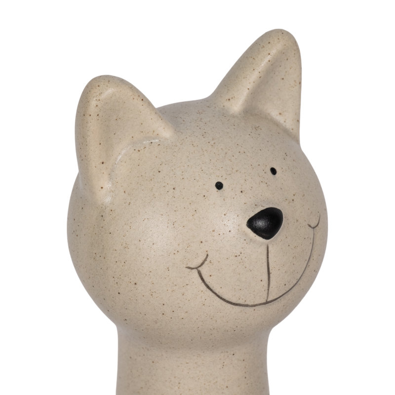 9" Skinny Sitting Kitty, Grey, Gray, 9" H x 4" W x 4" D