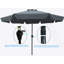 Parasol de patio extérieur 10pi (3 m) avec rabat, 8 pièces, avec inclinaison, avec manivelle, sans base
