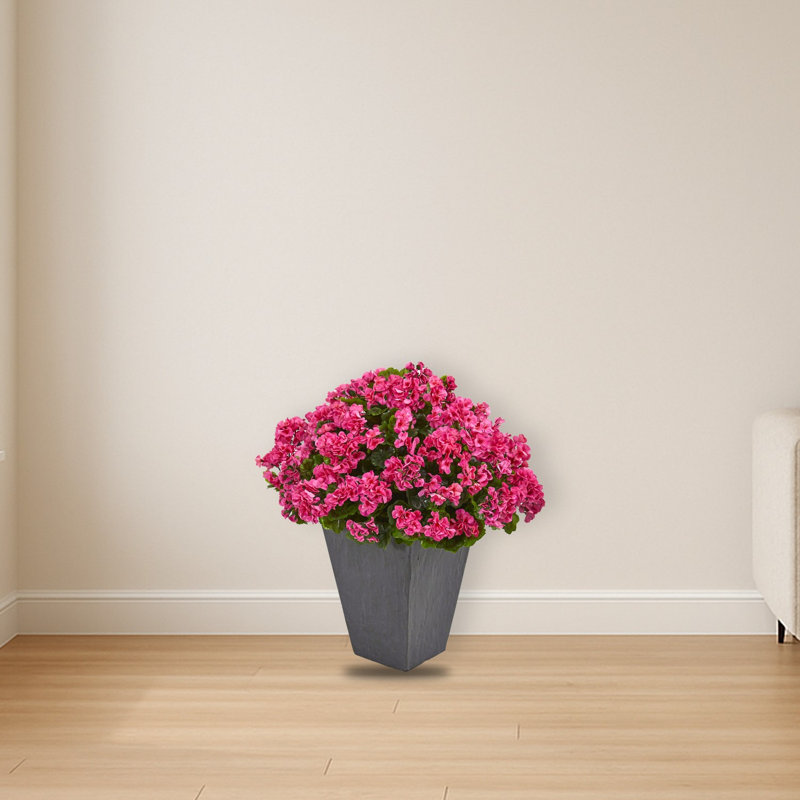 Geranium plante artificielle en pot d'ardoise