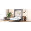 Lit double Space en gris - Matelas sécuritaire et armoire pliable, construction stable