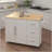 Kitchen Island With Spice Rack, Towel Rack And Extensible Solid Wood Table Top-White-176255734