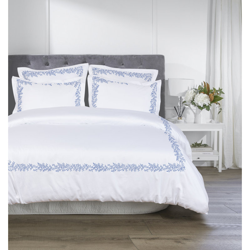 Benna Sateen Duvet Cover, White, King Duvet Cover + 4 Additional Pieces