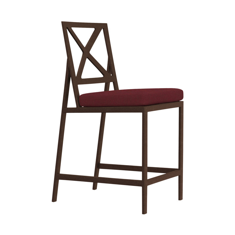 Marin Outdoor Bar Stool, Flagship Stone Sunbrella®, Copper Creek, 28"