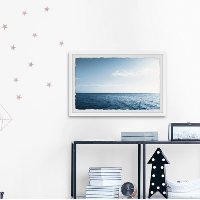 «Shades Of Blue Waves» par Marmont Hill - reproduction de cadre photo
