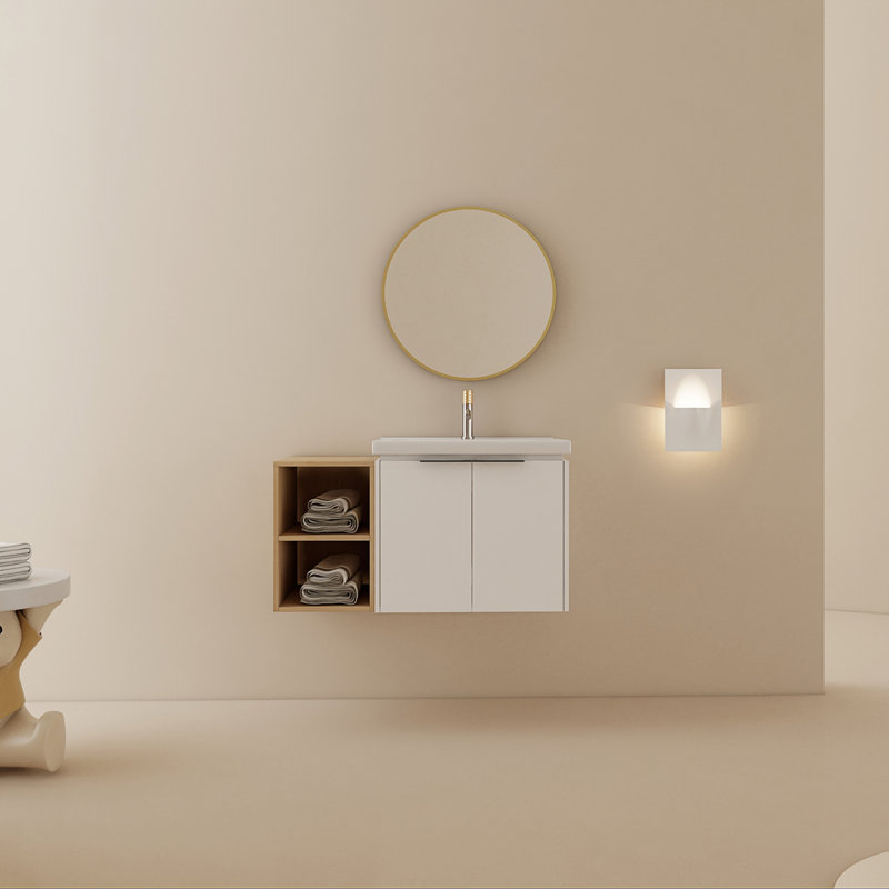 Meuble-lavabo avec lavabo et petites tablettes de rangement