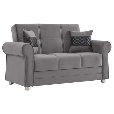 Sara 63 in. Fabric Upholstered 2-Seater 3-in-1 Sleeper Loveseat Sofa Bed with Storage