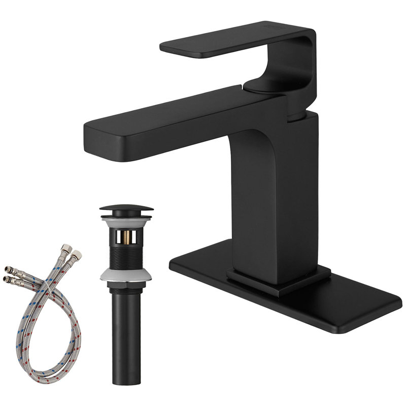 Single Hole Bathroom Faucet With Pop-Up Drain Single Handle Bathroom Sink Faucets Modern Brass Bathroom Basin Taps With Deck Plate