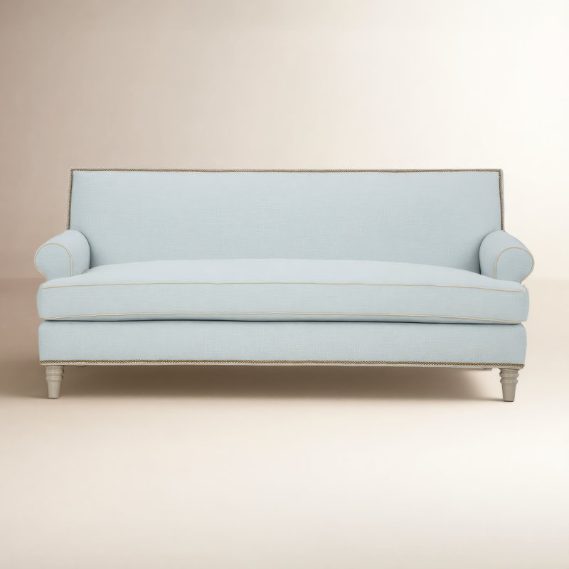 Simeon 86" Sofa with Cushions, Drusky Gray Performance, Black, Bahama 31