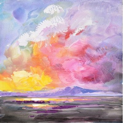 Aquarelle abstraite - reproduction sur toile tendue
