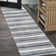 Raygoza Two-Tone Striped Classic Low-Pile Machine-Washable Cream/Dark Gray Rug