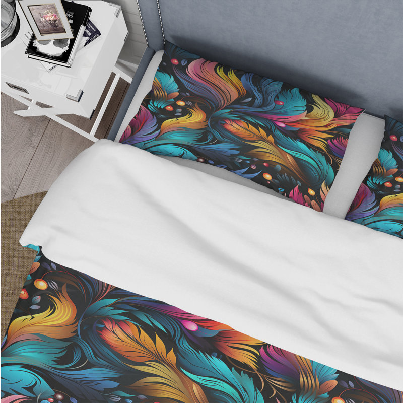 Eclectic Nomad Boho Pattern Abstract Duvet Cover, King Duvet Cover + 2 King Shams