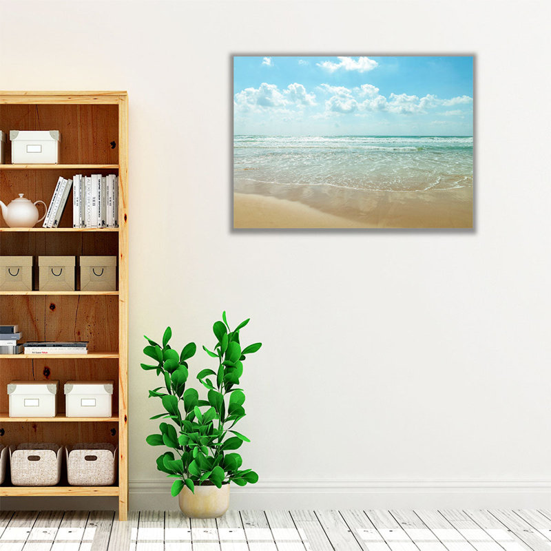 «Beautiful Beach with Cloudscape», reproduction d'art sur toile, H 12 po x l 16 po