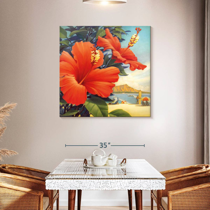 Harnek Hibiscus Beach Day, 39" H x 39" W