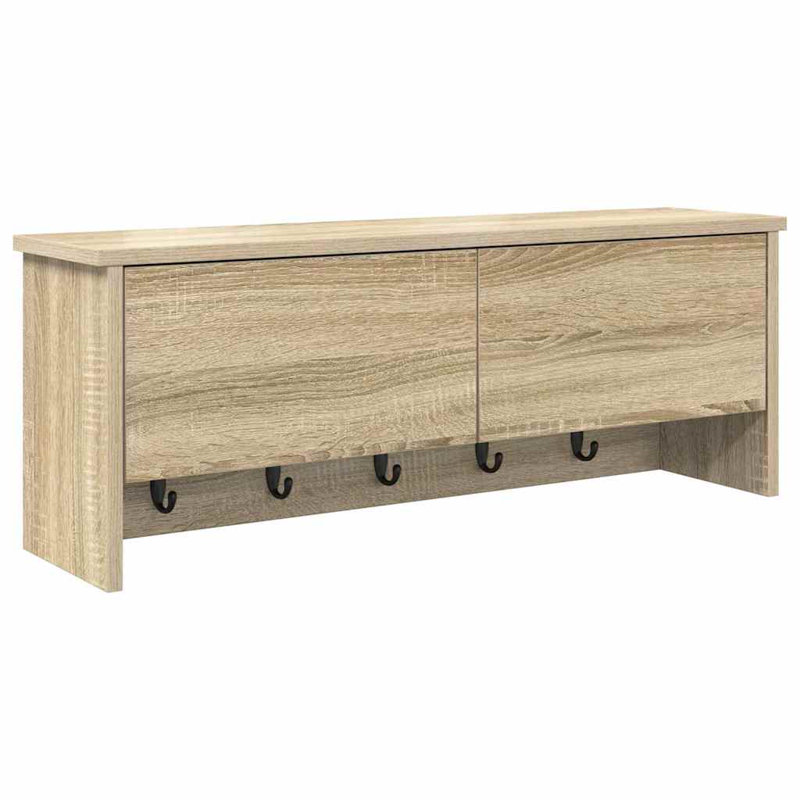 Wall-Mounted Coat Rack With Shelf 80 X 20 X 30 Cm, Sonoma Oak