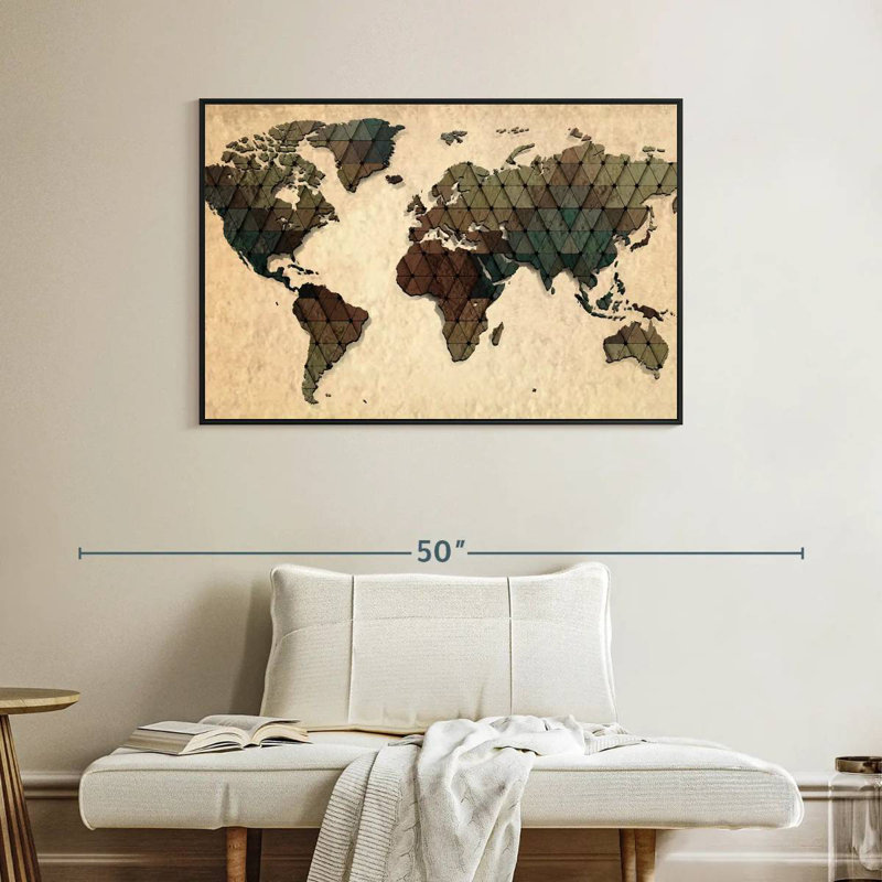 Carte du monde unique Aliaz, H 27 po x l 40 po