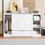 Lit simple en blanc avec tablettes et garde-robe - stable et fonctionnel