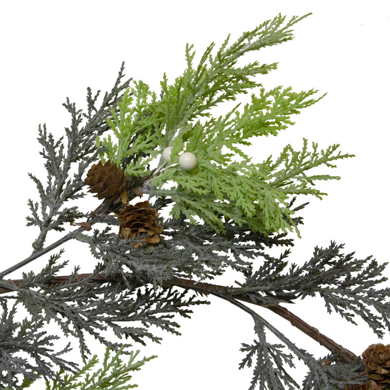 Guirlande de Noël artificielle 5 'avec baies, cèdre et pomme de pin - non éclairée