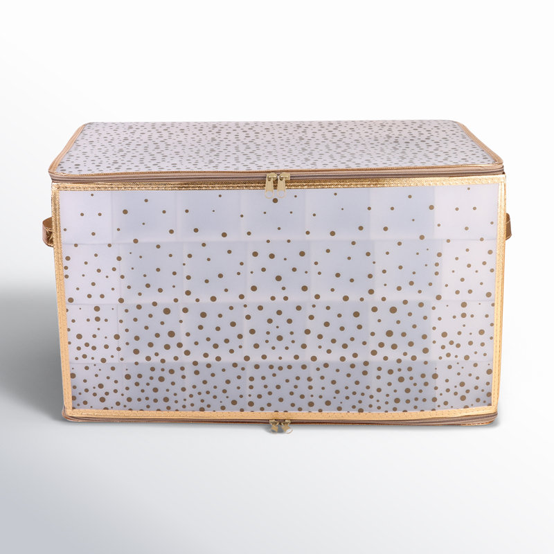 11.8" H x 20.67" W x 11.8" D Ornament Storage, Gold
