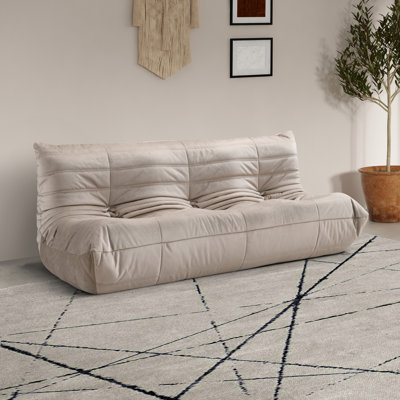 Rachel Boneless 77.75" Vegan Leather Upholstered Sofa