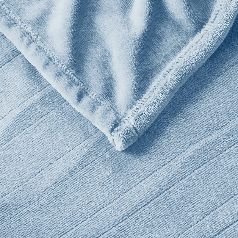 Couverture chauffante moelleuse, Complet, Bleu clair