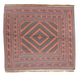 Hand Knotted Wool Area Rug in Multi