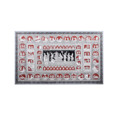 Ram Darbar - The Story Of Ramayana | Natural Stone Color On Handmade Canvas | By Sachikant